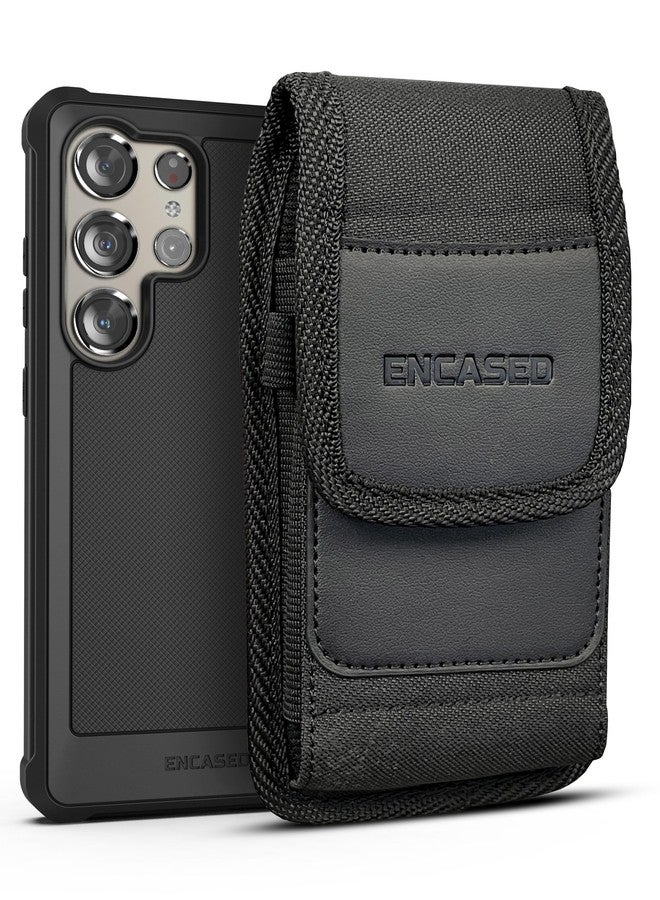Encased 2-in-1 Belt Pouch with Case Designed for Samsung Galaxy S24 Ultra (2024) Full Body Protective Case with Screen Protector & Holster Clip Phone Holder (Black) - Image 1