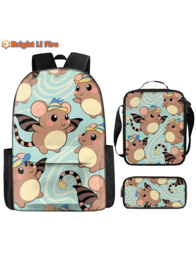 Bright Li Fire Bright Li Fire is a popular new interesting cartoon, fashionable and practical bag three-piece set (students, children, friends' outings, mountain climbing sports, etc. can be used) - 19  - Image 1