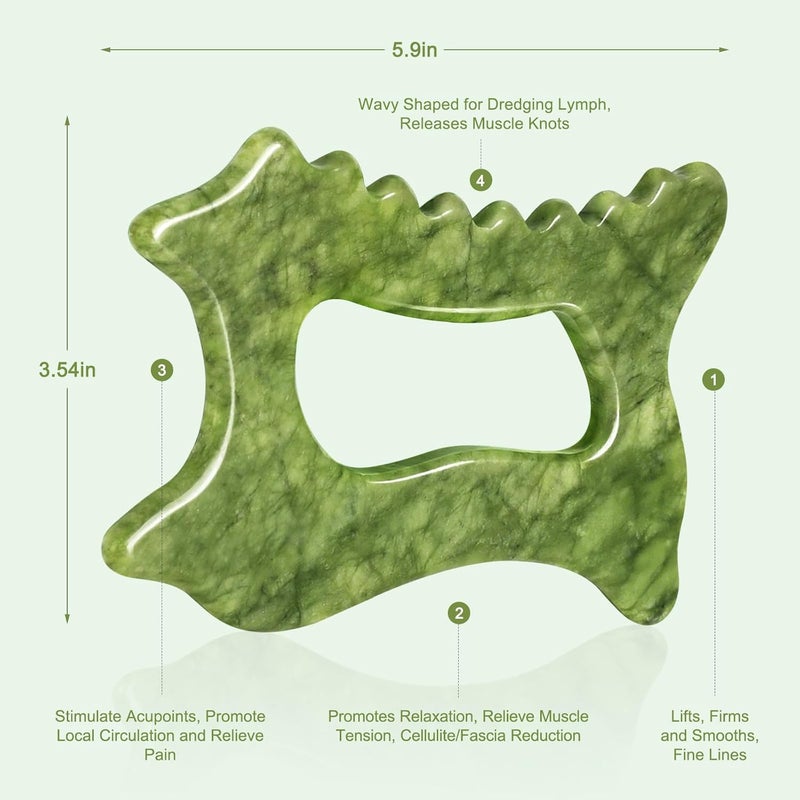airogym Jade Guasha Tool Gua Sha Body Massage Tool Body Guasha Guasha Board Face Lift Muscle Relief Massage Board - Image 2
