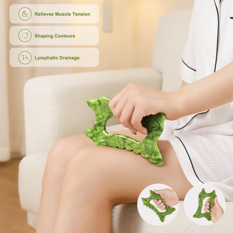 airogym Jade Guasha Tool Gua Sha Body Massage Tool Body Guasha Guasha Board Face Lift Muscle Relief Massage Board - Image 5