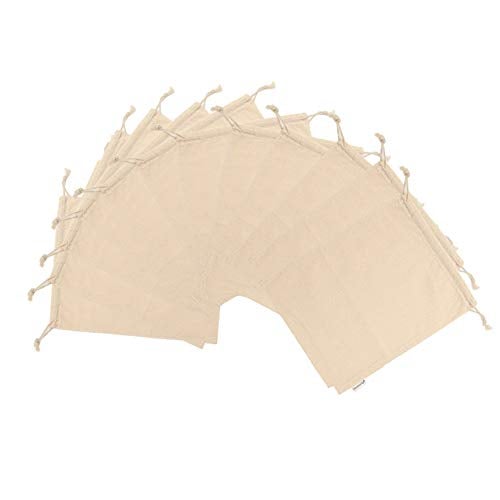 Augbunny 100% Cotton 10- by 12-Inch Muslin Bags with Drawstring, For Bulk Food Storage，12-Pack - Image 3