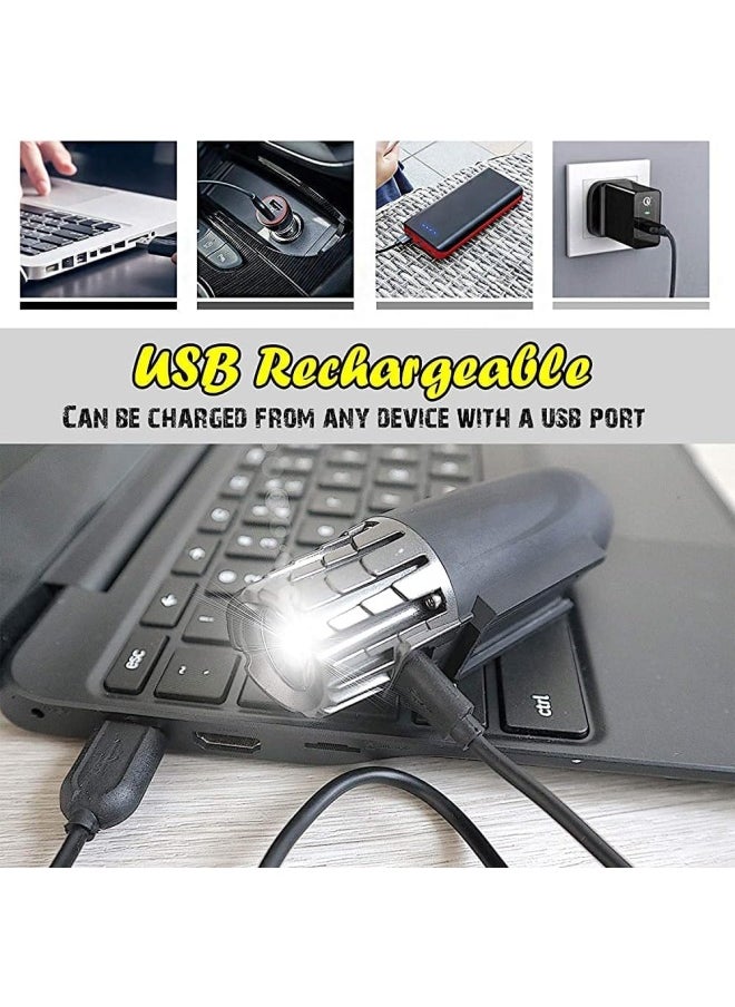 SKY-TOUCH USB Rechargeable Bike Light Set 320 Lumens Powerful Front and Rear Bike Accessories for Night Riding, Cycling Rear Headlight Reflectors for Kids, Road, Mountain Bike, Black  - Image 5