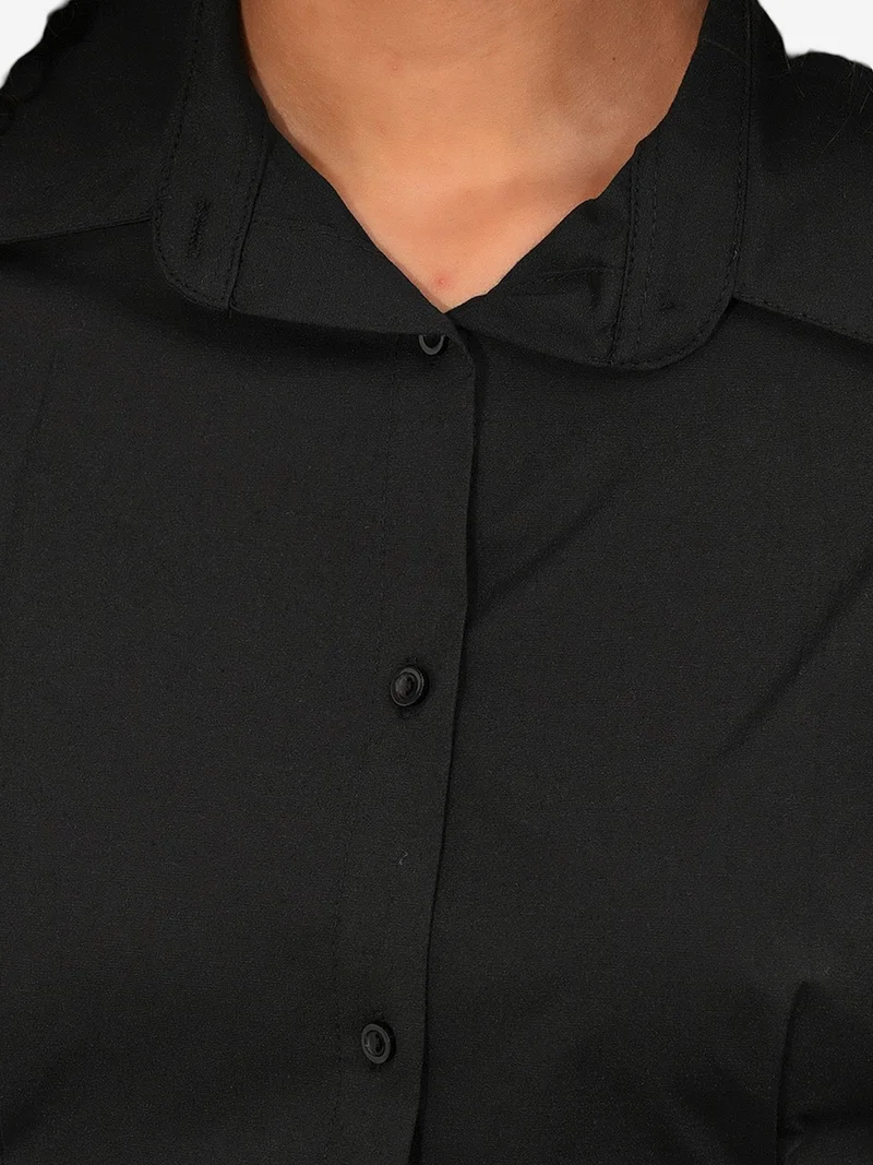 Big Dart Black BDART Fitted Poplin Shirt With Button Front for Women | Best Price UAE