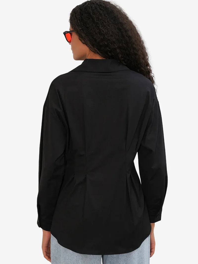 Big Dart Black BDART Fitted Poplin Shirt With Button Front for Women | Best Price UAE