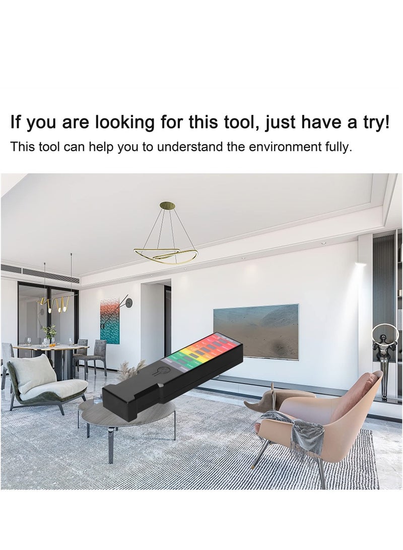 Radiation Tester, Portable Electromagnetics Field EMF Gauss Meter, Handheld EMF Meter Magnetic-Field Monitor, Home Environmental Electrical Electromagnetic Detector 9 LED Gauss Meter - Image 3