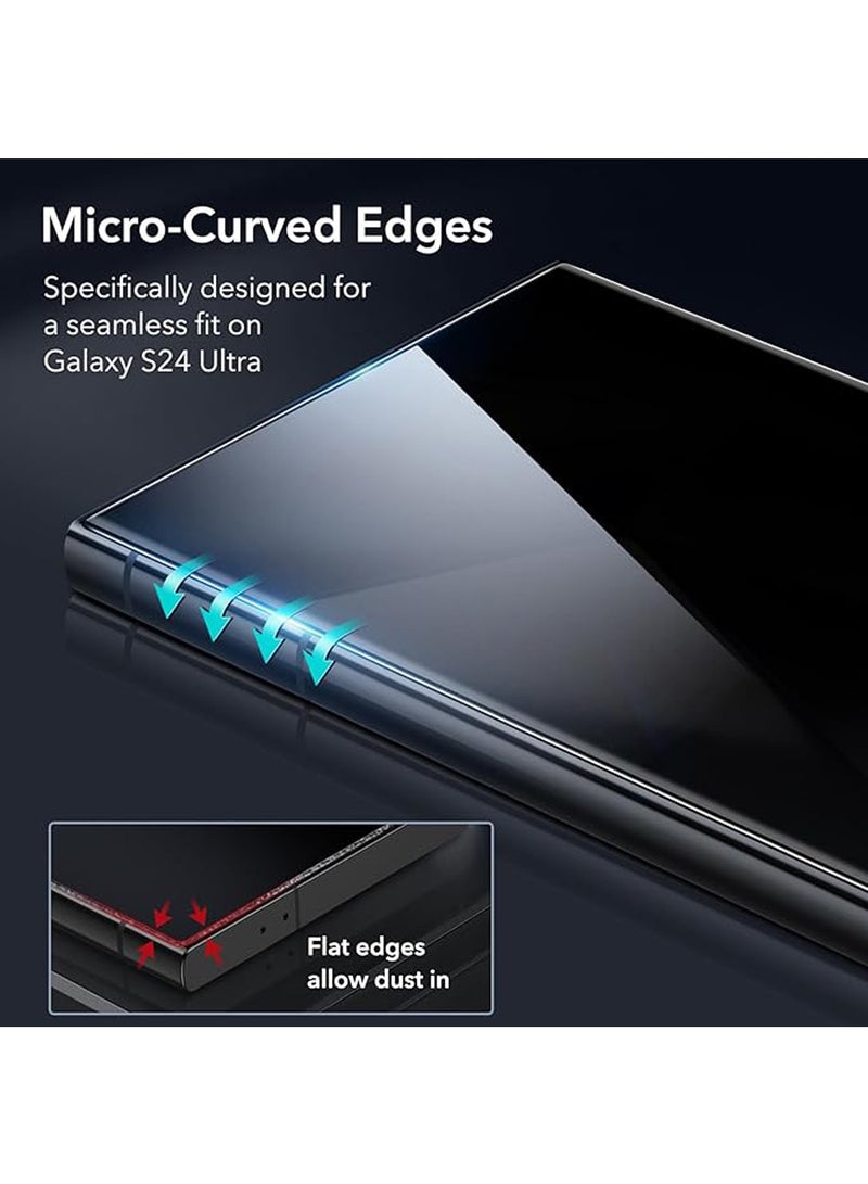 2 Pack Privacy Screen Protector for Samsung Galaxy S24 Ultra with Anti-drop Anti-Spy Private Tempered-Glass,100% Support Ultrasonic Fingerprint ID , Case Friendly Comfortable Touch Accessory - Image 5