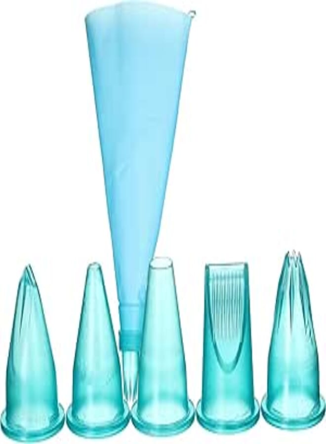 Spaceshoop Decorating Bag with Tips Silicone Piping Bag with 5 Tips