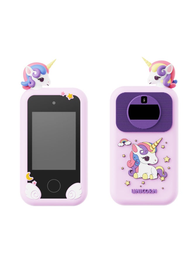 HD Photo Video SLR Camera Children's Digital Multi-function Large Screen Mobile Phone Camera Gifts-Color:Unicorn Purple-1+32g  - Image 1