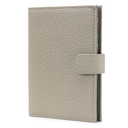Karmiir RFID Passport Holder Travel Wallet for Women Leather Passport Cover Wallet with Card Holders SIM SlotsZippered Coins Pocket and Cash Slot Slim Compact Travel Wallet Eephant Grey - Image 1