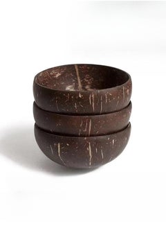 Laseta 3-piece Natural Raw Coconut Shell Bowl Brown (D)13cm， 600ml  - Image 1