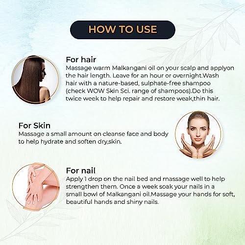 Vedcare Pure Malkangani (Jyotishmati/Celastrus Paniculatus) Hair Oil, 250ml - Image 3