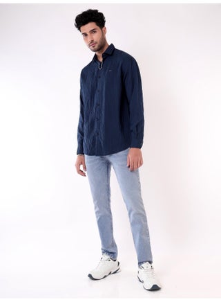 Navy Blue Full Sleeves Casual Shirt for Men - pzsku/Z7FA49F76284C9CA3A853Z/45/_/1727075945/5bc4d851-792c-4b80-b425-b130d3004c96