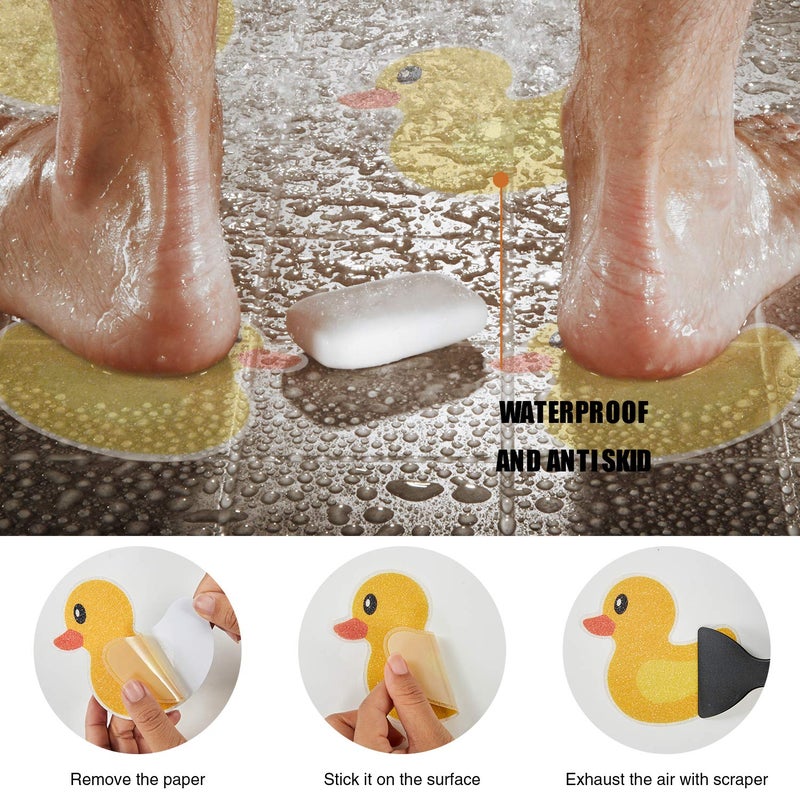 Secopad Original 20 PCS Non Slip Bathtub Stickers, Adhesive Kids Anti Slip Decal Treads for Shower and Bath Tub with Premium Scraper, Each About 4.5" x 3.5" - Image 3