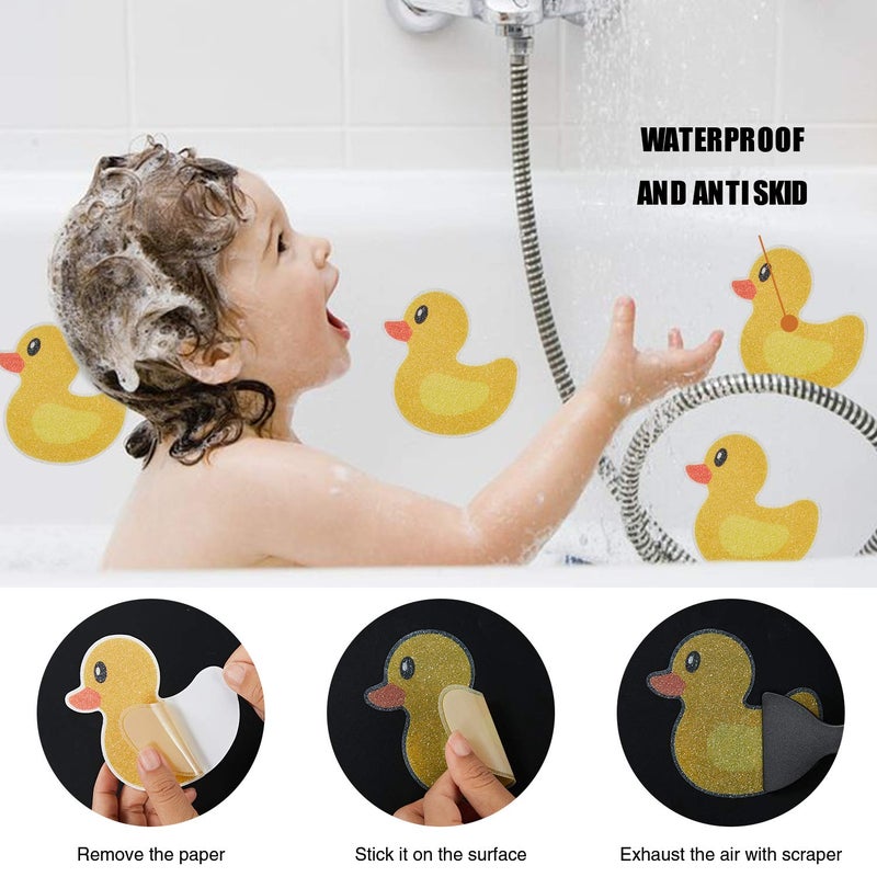 Secopad Original 20 PCS Non Slip Bathtub Stickers, Adhesive Kids Anti Slip Decal Treads for Shower and Bath Tub with Premium Scraper, Each About 4.5" x 3.5" - Image 5