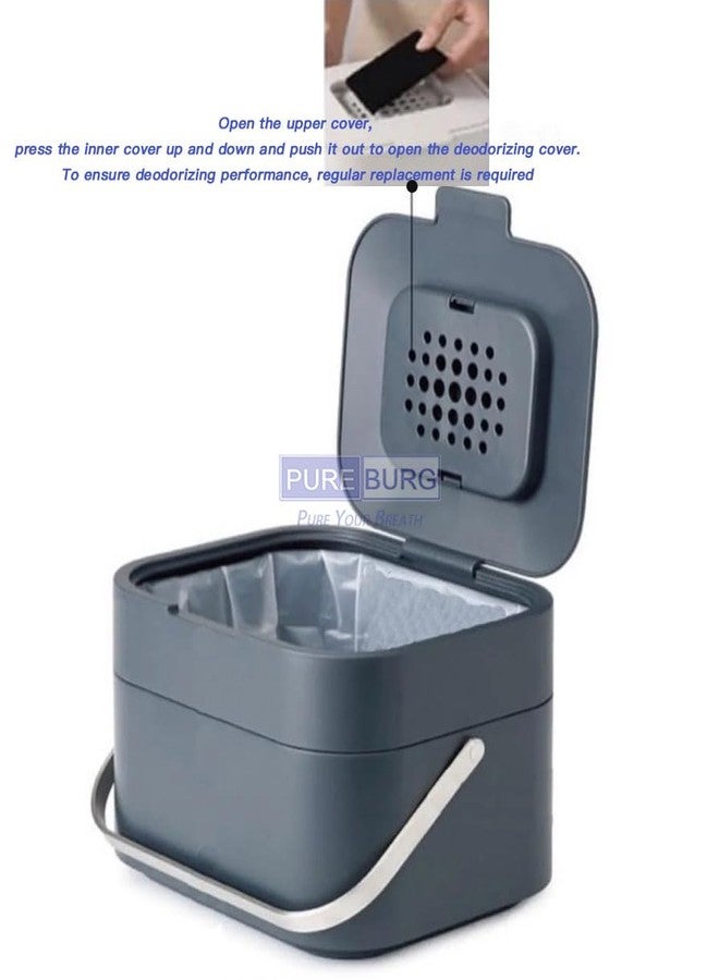 PUREBURG عبوة من 12 فلتر بديل لإزالة الروائح من بيوربيرغ، متوافقة مع صناديق نفايات الطعام الذكية من جوزيف جوزيف، مزودة بفحم نشط لإزالة الروائح والمركبات العضوية المتطايرة. - Image 3