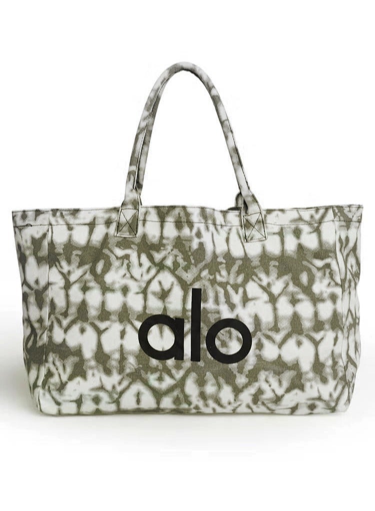 Alo Yoga Alo Yoga Bag, Single-shoulder Canvas Bag for both Men and Women, Large-capacity Shopping bag, Sports and Fitness Bag - Grey Green - Image 1