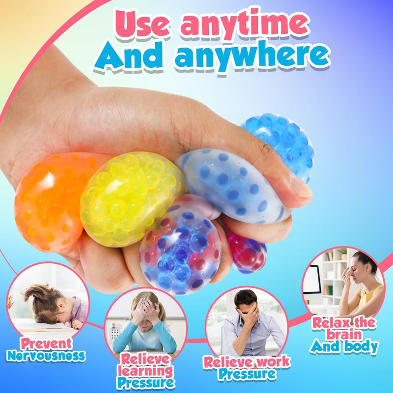 Lemostaar Squishy Stress Balls Fidget Toys - 72 Pack Squishy Toys Stress Ball for Nervousness, Fidget Stress Toys Bulk, Squeeze Balls for Adult Teen- Fidgets for Classroom Prize - Easter Basket Stuffers - Image 4