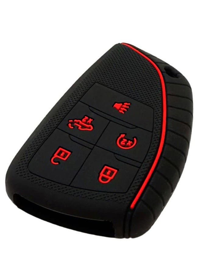 REPROTECTING Silicone Rubber Key Fob Cover Compatible with 2022 2023 Chevrolet Silverado 1500 GMC Sierra 1500 (Black Blue) - Image 4