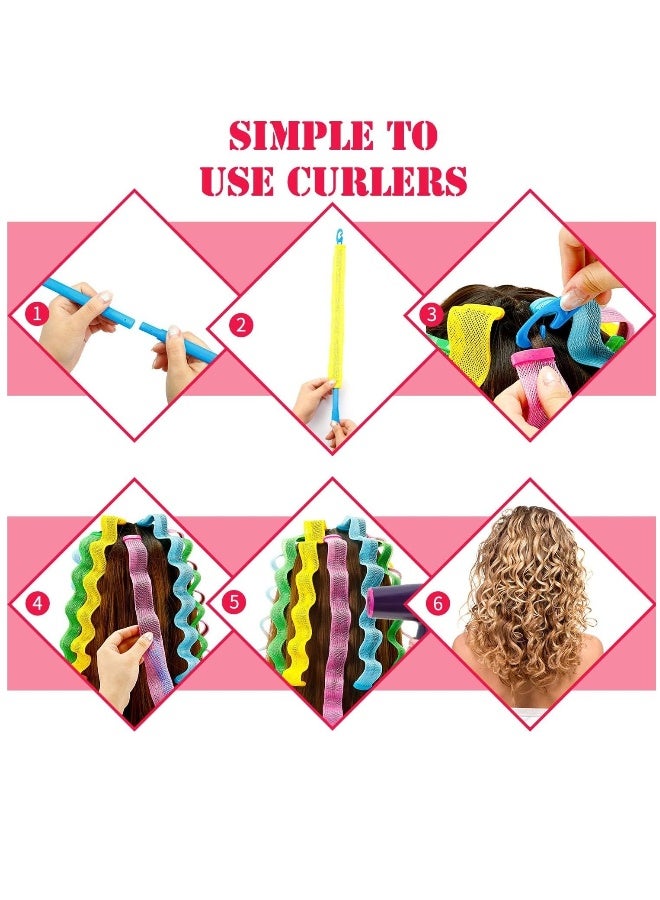 36 Pieces No Heat Hair Curlers Spiral Curl Styling Kit Spiral Curlers Hair Roller Curler for Extra Long Hair Most Kinds of Hairstyles - Image 5