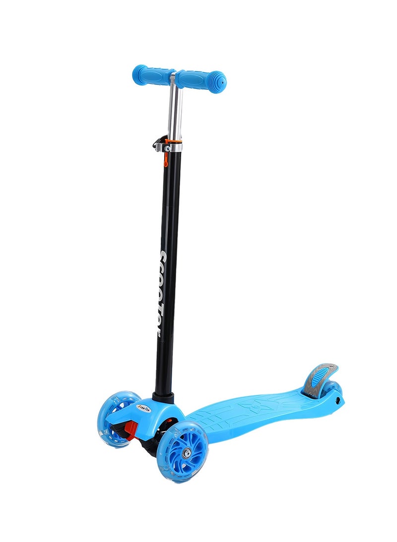 MaBaby Kids Kick Scooter, with Flashing Light Wheels and 3 Height Adjustable Handle, 3-Wheel Kids Scooter for 7+ Years Teens Boys and Girls - Image 1