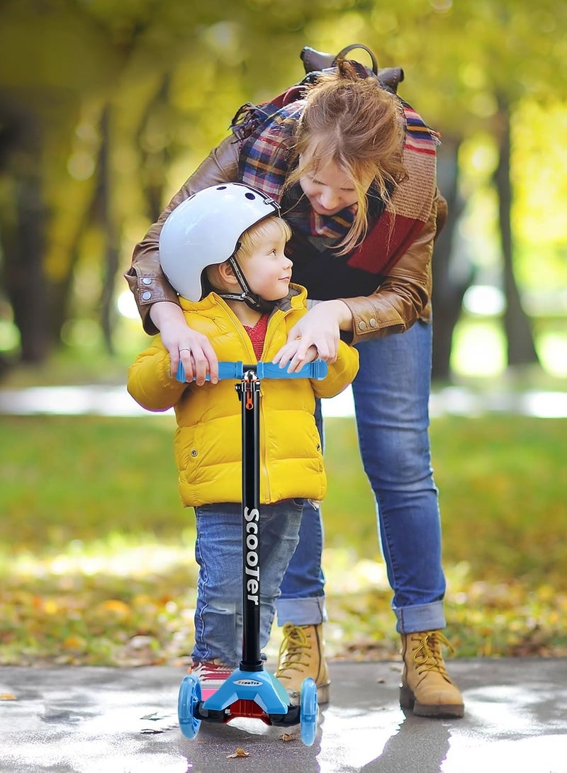 MaBaby Kids Kick Scooter, with Flashing Light Wheels and 3 Height Adjustable Handle, 3-Wheel Kids Scooter for 7+ Years Teens Boys and Girls - Image 3