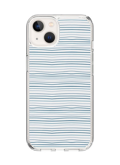 Classic Clear Case for Apple iPhone 15 Hybrid Soft Case Flexible Edges Anti Drop TPU PC Gel Thin Transparent Cover [ Designed for Apple iPhone 15 ] - Shaky Lines