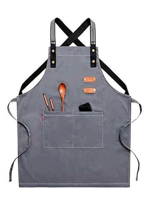 Apron Barista With 2 Comfort Pockets And Grey Expandable Straps