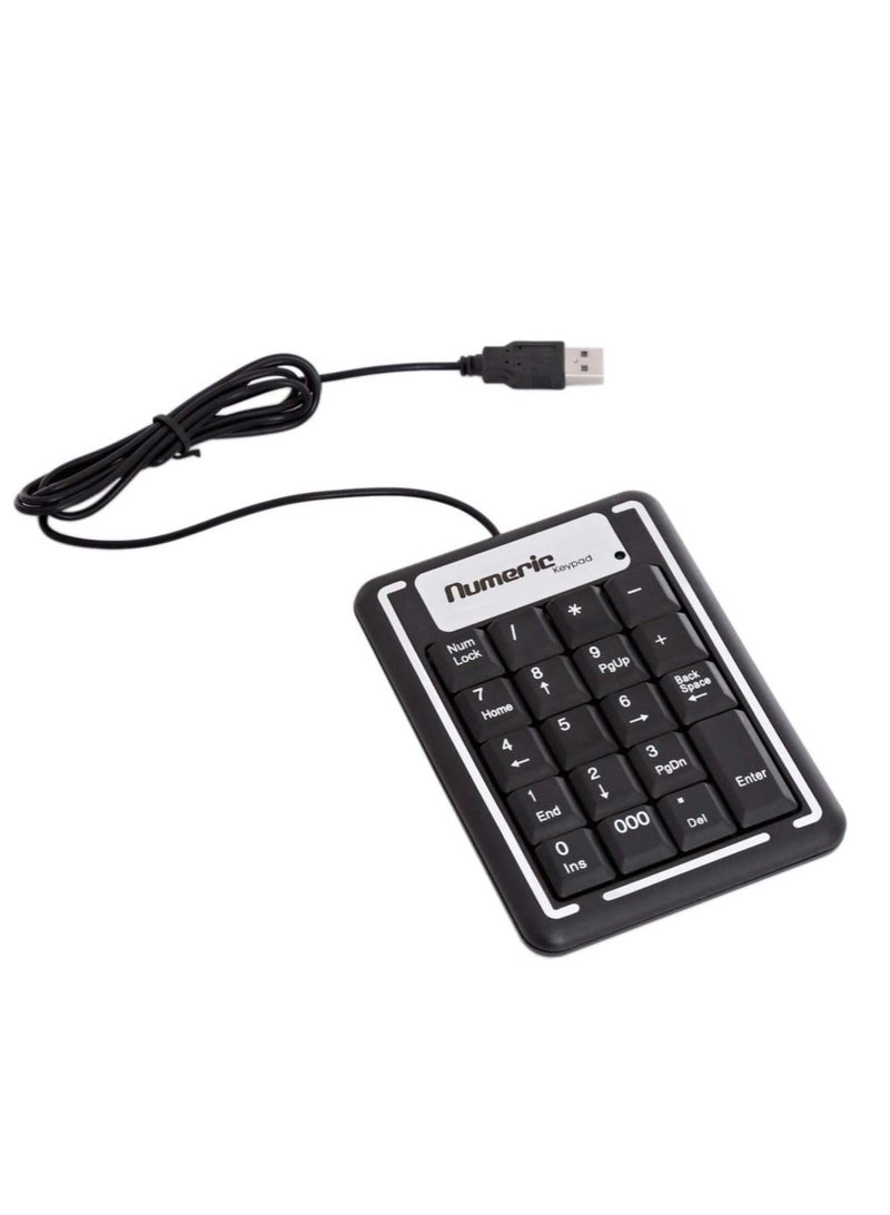 Numerical KJ-07 Wired USB Keypad With Multiple Operation Modes And Unique Buttons Architecture Design - Black  - Image 1
