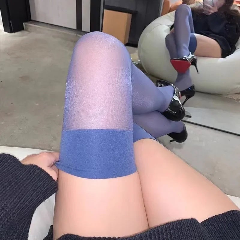 جوارب طويلة شفافة فائقة النحافة مع لمعان عاكس 12D - Image 5