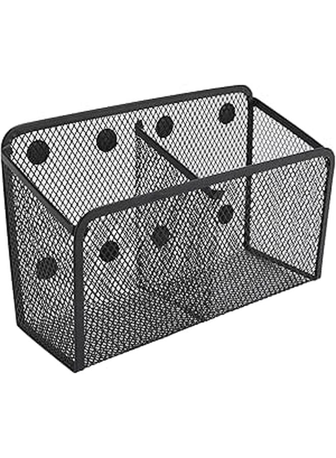 Metal Mesh Pencil Cup Holder Large Capacity Magnetic Pen Organizer For Desk Cabinet - Image 1