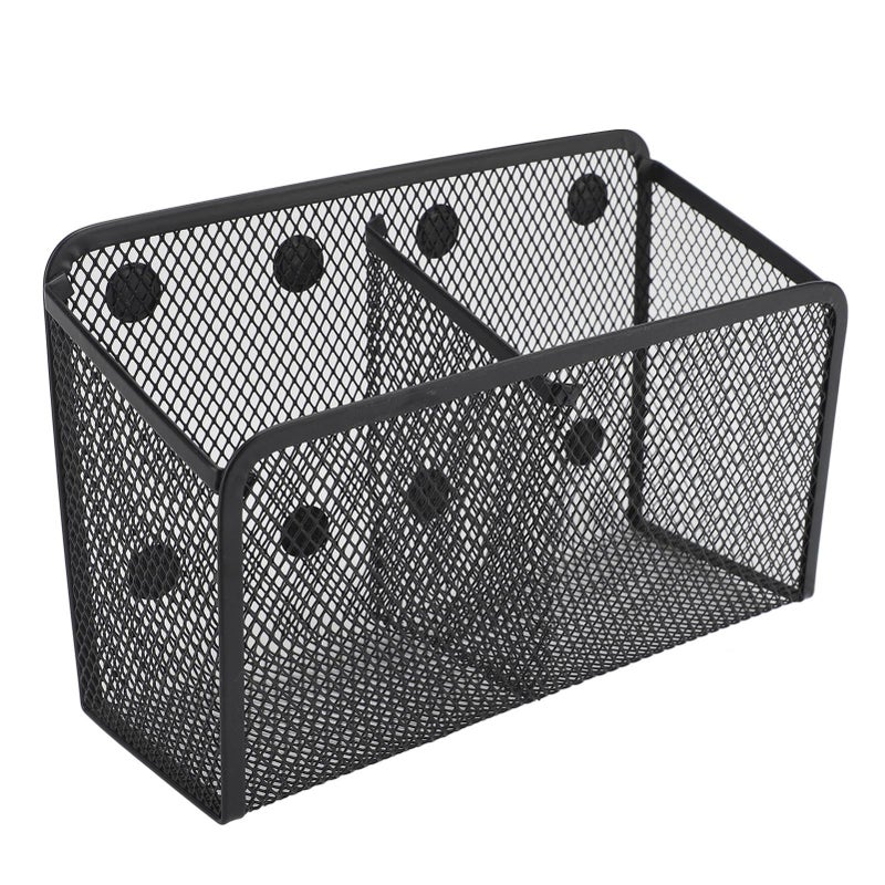 Metal Mesh Pencil Cup Holder Large Capacity Magnetic Pen Organizer For Desk Cabinet - Image 2