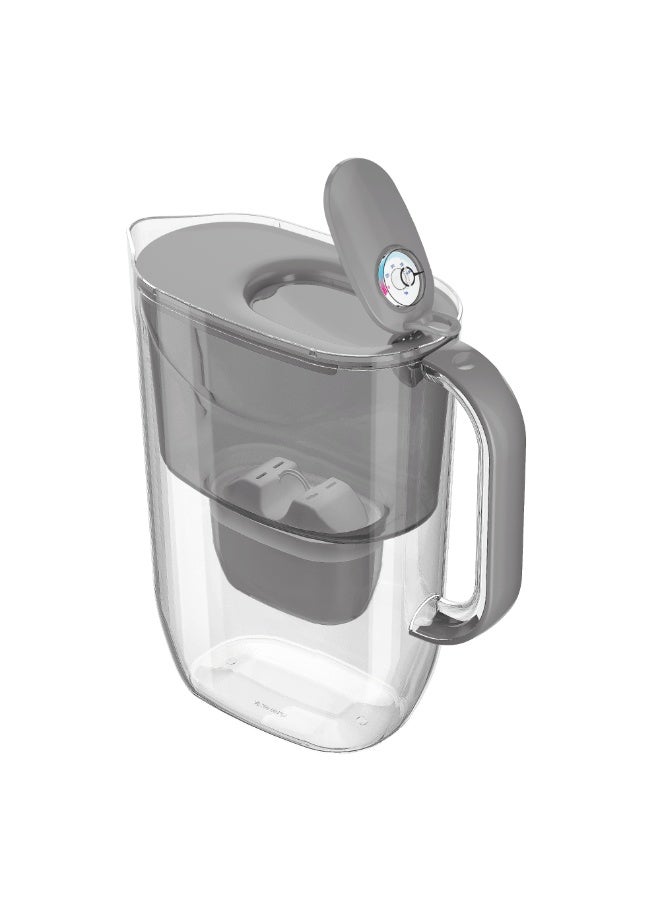 Aquaphor Fresh MFP+ Water Filter Jug 3.2L – Fresh Water Purifier Pitcher with Flip-Top Lid, BPA-Free, Compact Fridge Door Design, Removes Chlorine, Lead, Heavy Metals, Limescale & Contaminants, Includes Maxfor+ Cartridge (Grey) - Image 4
