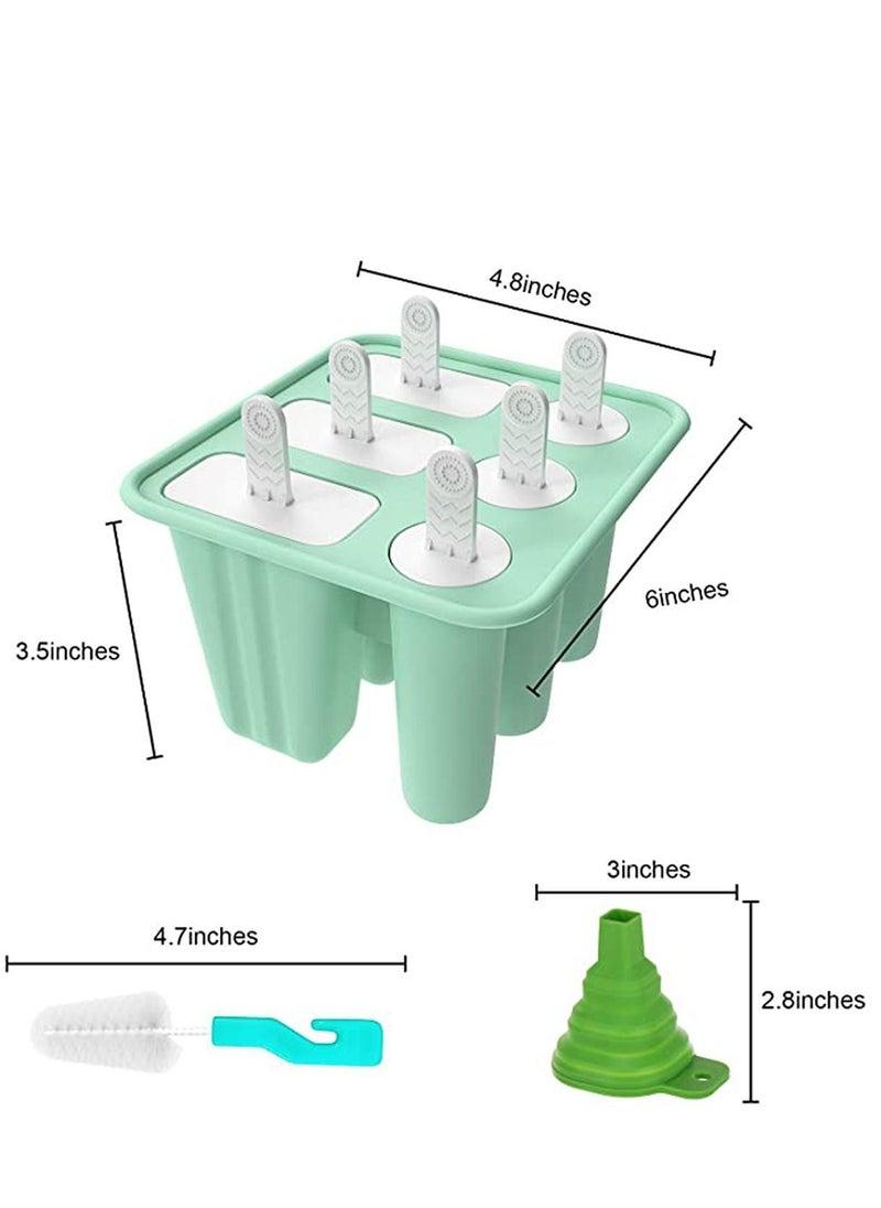 Y&D - 6 Cavities Popsicle Molds, Reusable Maker Easy Release Ice Pop Molds Silicone - Image 1