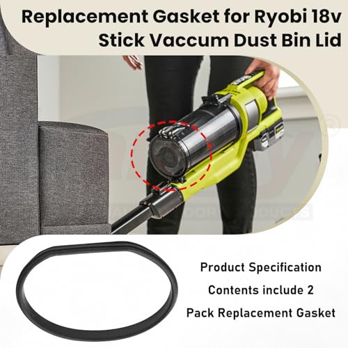 Karbay 2 Sets of Upgraded Replacement Wheel and Gasket for Ryobi 18v Cordless Stick Vac PCL720B, PCL720K, PBLSV716B, PBLSV716K, PBLSV717B, PBLSV717K Cordless Vacuum Cleaner - Silicone Replacement Wheels - Image 4