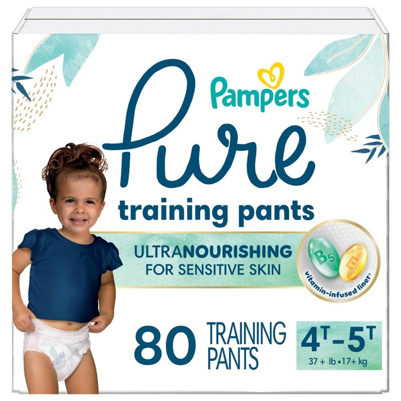 Pampers Pure Protection Training Underwear, Unisex, Size 4T5T, 80 Count, Premium, Hypoallergenic, Soft, Absorbent - Image 1