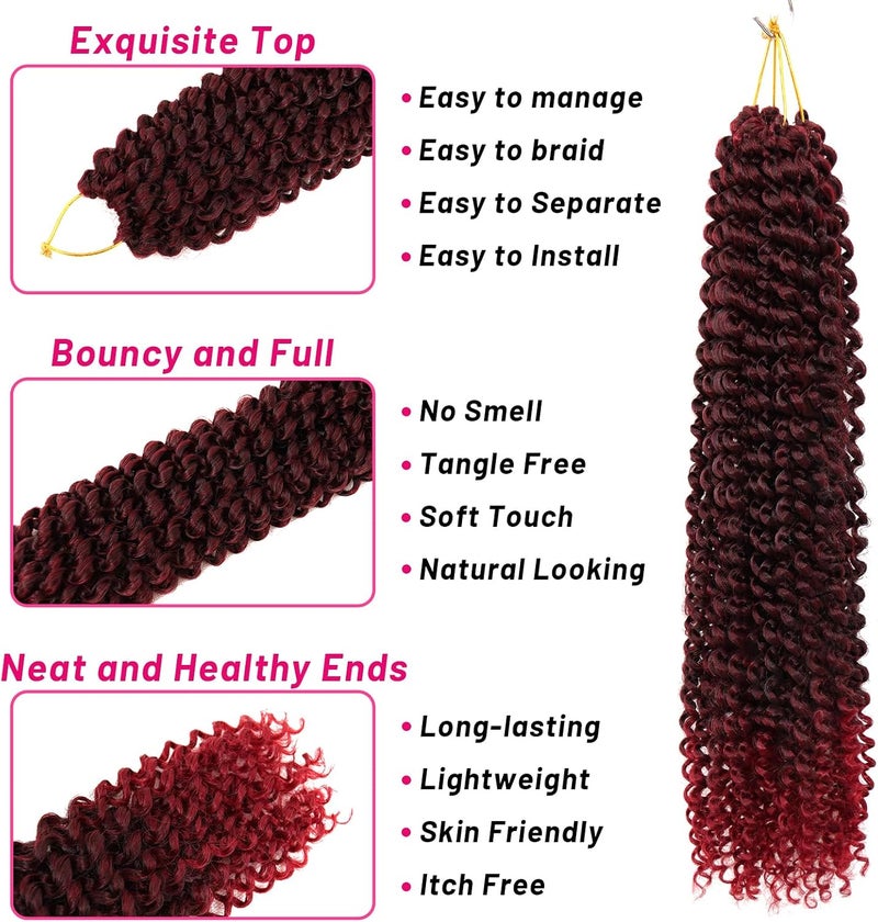 Dorsanee 7 Packs Passion Twist Hair 18 Inch Water Wave Passion Twist Crochet Braiding Hair Synthetic Braids Goddess Locs Long Bohemian Locs Hair (22Strands/Pack, Tbug#) - Image 5