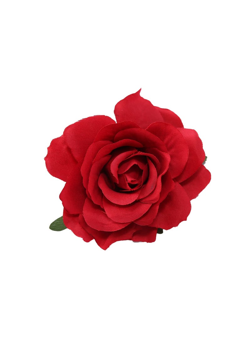 Sisadodo Rose Brooch Pins with Red Floral Hair Clips and Headpiece  Large Hair Accessories for Women Girls Bride Wedding 