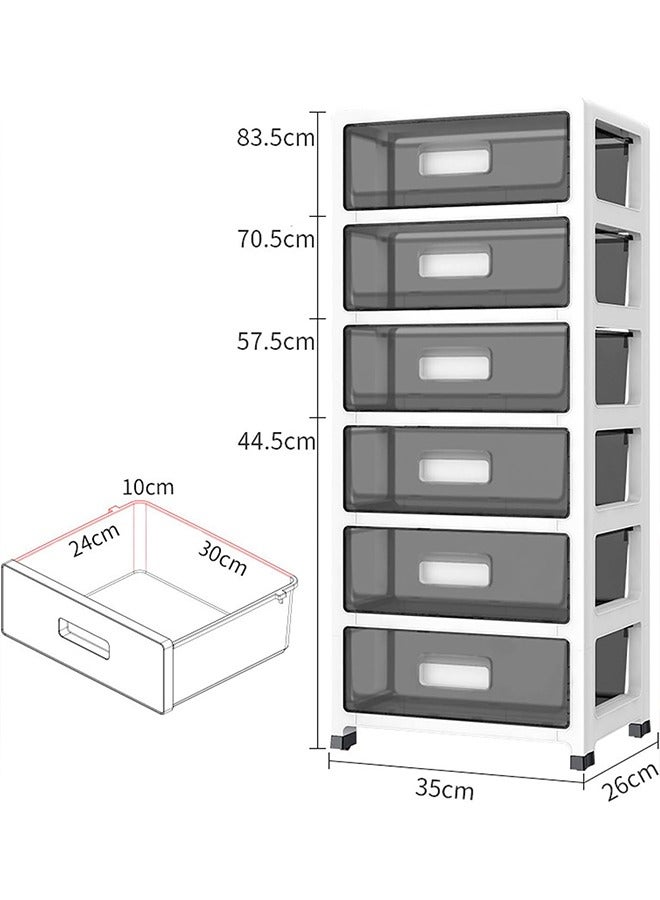 Beauenty Storage Cabinet Household Slit Storage Box Office File Organizer, Dustproof Storage Containers Storage Cart Book Shelf ＆Bedside Table Bedroom Kitchen Bathroom (B 5 Layer) - Image 2
