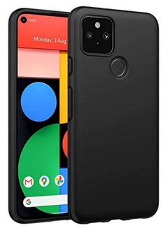 ماركة غير محددة جراب لهاتف Google Pixel 5 جراب خلفي ناعم من البولي يوريثان الحراري المرن وخفيف الوزن وغطاء واقٍ أسود غير لامع جراب مضاد لبصمات الأصابع مصمم لهاتف Google Pixel 5  - Image 5