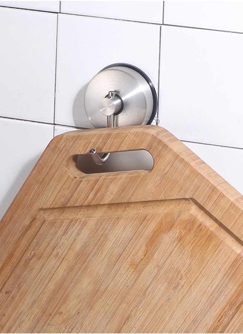 Generic Stainless steel powerful vacuum suction cup shower hook Multifunctional kitchen non-nail hook Waterproof metal hook  - Image 3