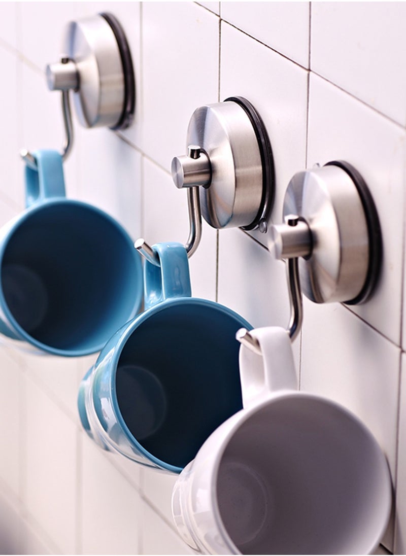Generic Stainless steel powerful vacuum suction cup shower hook Multifunctional kitchen non-nail hook Waterproof metal hook  - Image 2