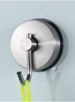 Generic Stainless steel powerful vacuum suction cup shower hook Multifunctional kitchen non-nail hook Waterproof metal hook  - Image 1
