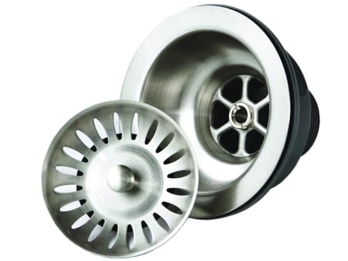 Houzer 190-9180 - 3-1/2 inch Stainless Steel Kitchen Sink Basket Strainer, Durable Food Catcher Stopper for Metal Kitchen Sink, Ideal for Filtering Waste and Preventing Clogs - Image 5