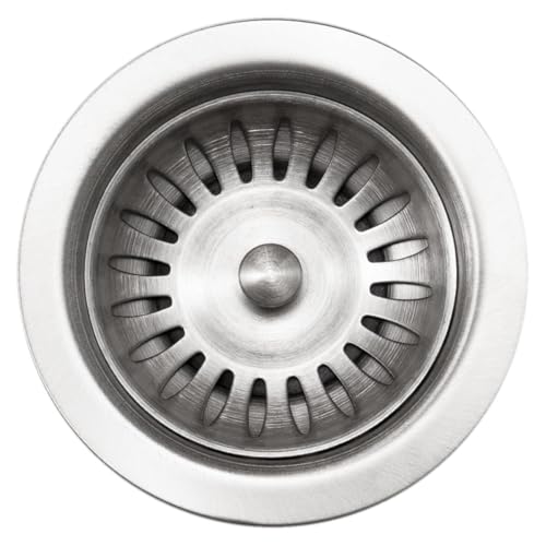 Houzer 190-9180 - 3-1/2 inch Stainless Steel Kitchen Sink Basket Strainer, Durable Food Catcher Stopper for Metal Kitchen Sink, Ideal for Filtering Waste and Preventing Clogs - Image 2