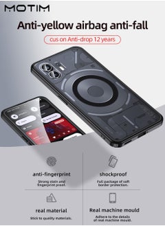 Motim Nothing Phone 2 Clear Case Cover, Drop Protection Anti Yellowing, Ultra Slim Thin Magnetic Phone Case, Hard Back TPU Bumper Shockproof Anti Scratch Cover for Nothing Phone 2  - Image 2