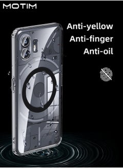 Motim Nothing Phone 2 Clear Case Cover, Drop Protection Anti Yellowing, Ultra Slim Thin Magnetic Phone Case, Hard Back TPU Bumper Shockproof Anti Scratch Cover for Nothing Phone 2  - Image 3