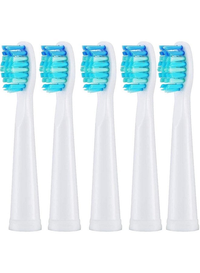 teeteck 5pc Toothbrush Heads Compatible with Fairywill D7/D8/FW507/508, 551/917/959/D1/D3 (White) - Image 1