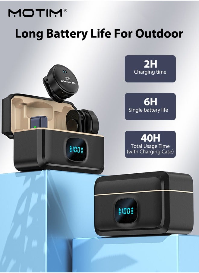 Wireless Lavalier Microphone for iPhone/Android, Mini Lapel Mic with Charging Case, Magnetic Clip, Hi-Fi Audio, Noise Cancelling, Condenser Mic for Stream, Vlog, TikTok and YouTube