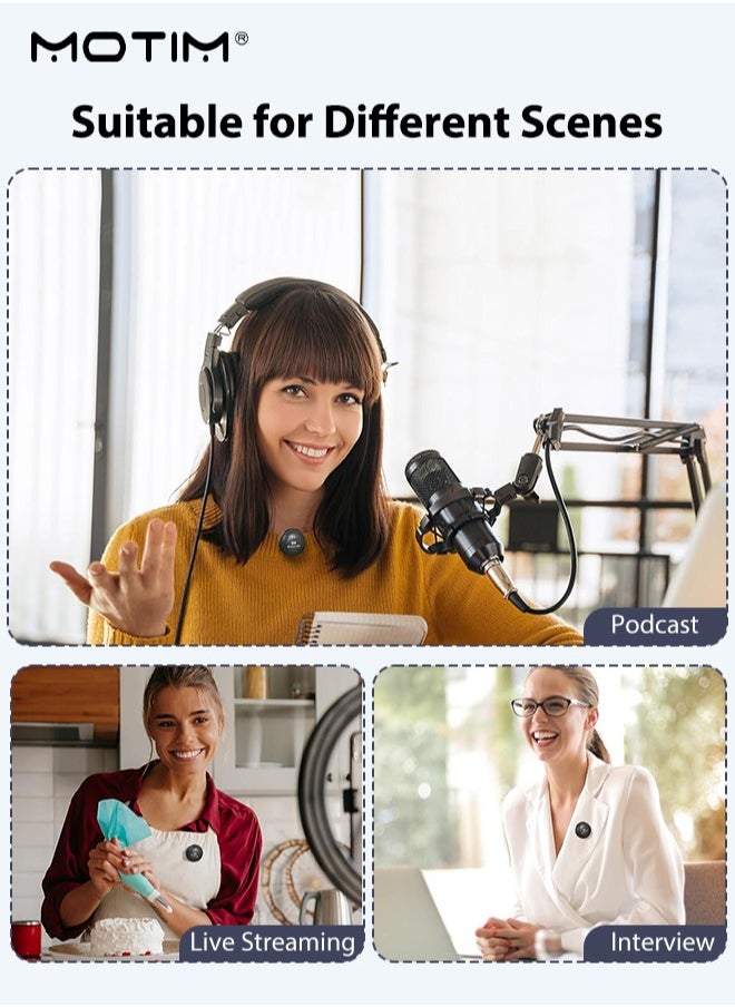 Wireless Lavalier Microphone for iPhone/Android, Mini Lapel Mic with Charging Case, Magnetic Clip, Hi-Fi Audio, Noise Cancelling, Condenser Mic for Stream, Vlog, TikTok and YouTube