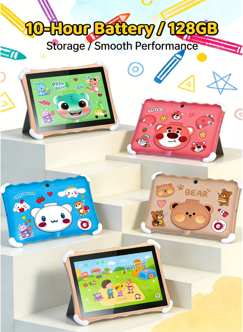 CCIT KT8 Max Kids Tablet - 10.1-inch HD Screen, 6GB RAM, 256GB ROM, Android 13, 10000mAh Battery, WiFi/BT with Protective Case-Rose Red (Lotso - Image 5